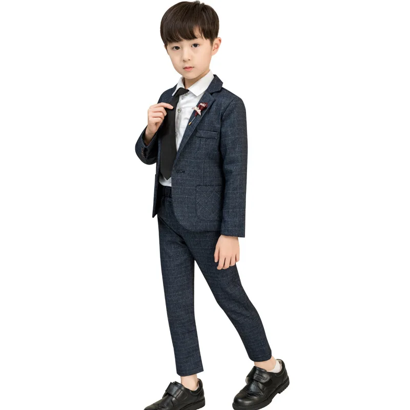 

Wedding Suit For Flower Boys Kids Prom Formal Dress School Children Blazer Jacket Pants Tie 3Pcs Clothing Set Tuexdo Costume