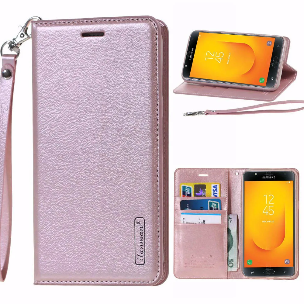 For Samsung Galaxy J7 Duo Case Original Hanman Leather Wallet Flip Cover For Samsung Galaxy J7