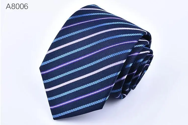 Мужской шелковый галстук в полоску Галстуки плотная жаккардовая Галстуки новейший профессиональный и галстук - Цвет: A8006