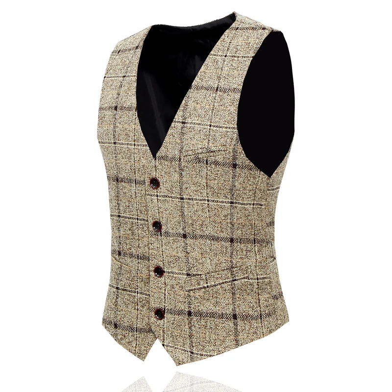

Spring and autumn Men Striped Plaid Suit Vest Slim Design vest Men Asian Size S M L XL XXL XXXL 4XL 5XL vests waistcoat men