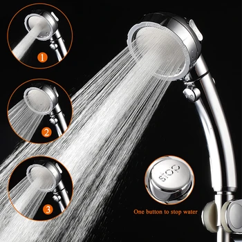 

Handheld bathroom Shower One button to save water Three functions Three-speed adjustment High Pressure Rain massage spray