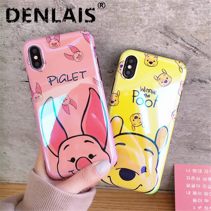 

Cute Pig Bear Cartoon Case For Samsung Galaxy S10 Plus Case Glossy Silicone Soft Phone Cases For Samsung S10 S10plus Cover Coque