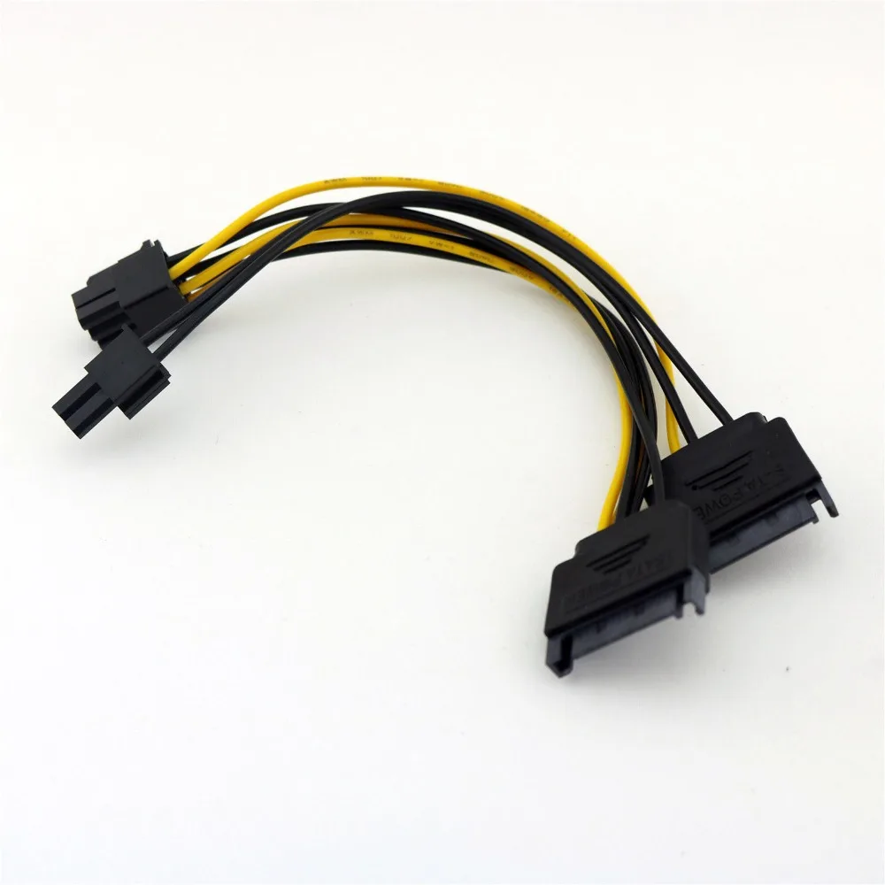 1x двойной SATA 15 контактный штекер PCI E Экспресс 6 + 2 8 разъем питания для видеокамеры