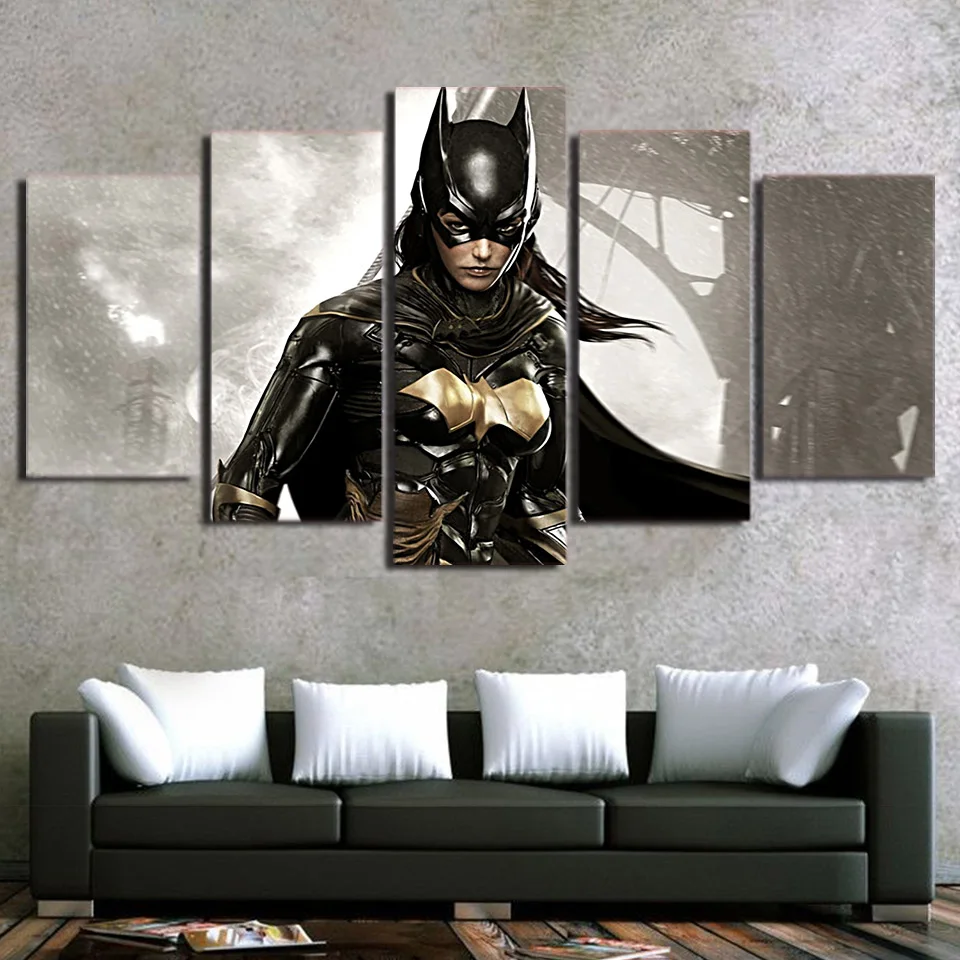 Modular Picture Painting Modern Wall Art Poster For Living Room 5 Modular Picture Painting Modern Wall Art Poster For Living Room 5 Panel Movie Batman Printed Home Decoration Artwork Canvas