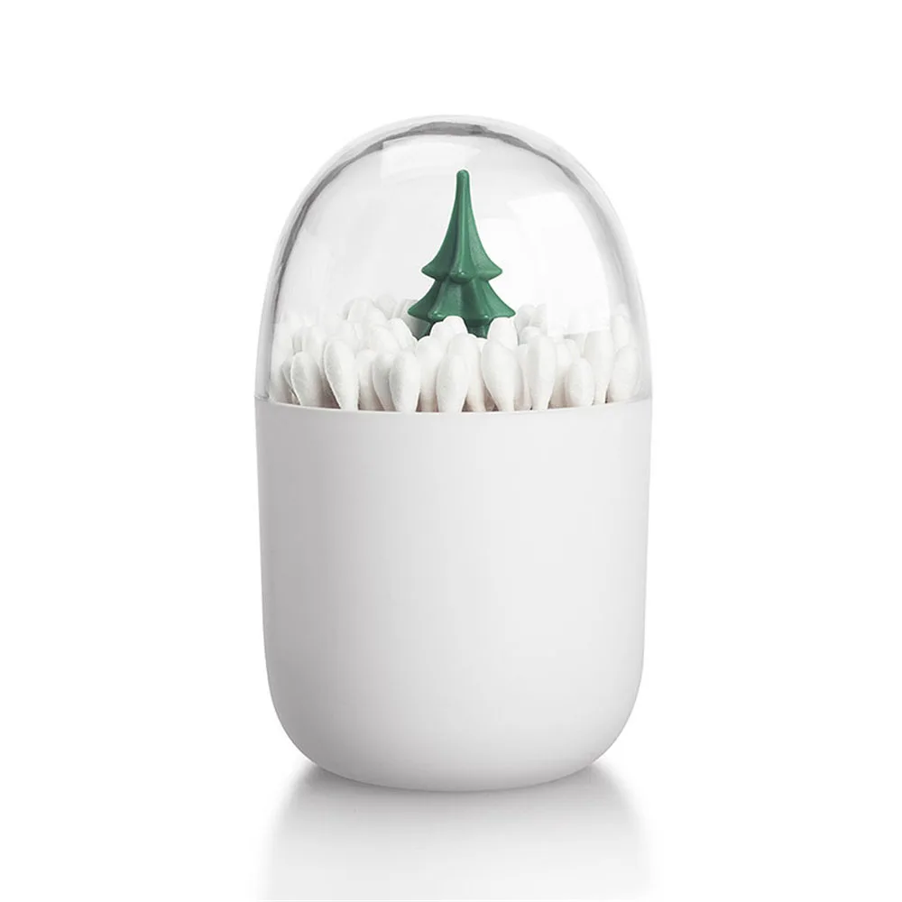 

Multifunction Four Seasons Plant Animal Toothpick Storage Jar Cotton Swab Box Dust-proof Small Debris Container Home Organizer