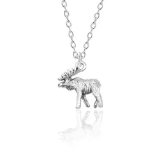 Moda simples colar feminino elk antlers pingente liga charme jóias presentes bonitos para festa