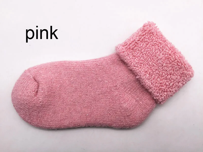 Г. Стильные толстые детские носки из натуральной шерсти зимние мягкие теплые детские носки-тапочки детские носки для мальчиков и девочек Прямая поставка WZ02 - Цвет: pink