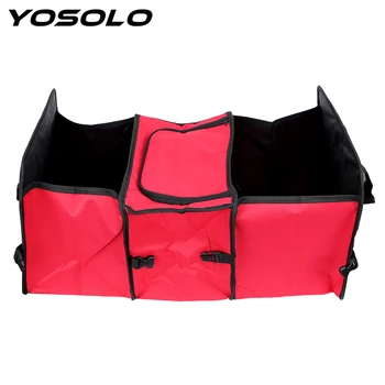 

YOSOLO Car Seat Back Organizer Foldable 3 Compartments Trunk Box Oxford Cloth Stowing Tidying Car-styling Universal Storage Bag