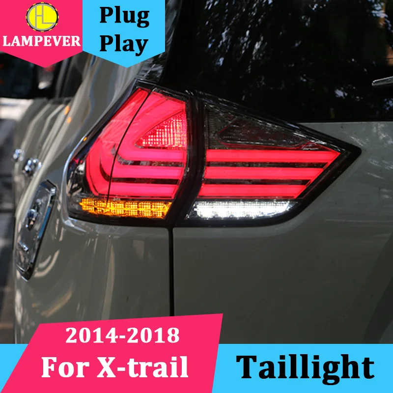 

Car taillight for X-trail Tail Lights 2014 2015 2016 2017 2018 New Rouge LED Tail Light Rear Lamp DRL+Brake+Park+Signal