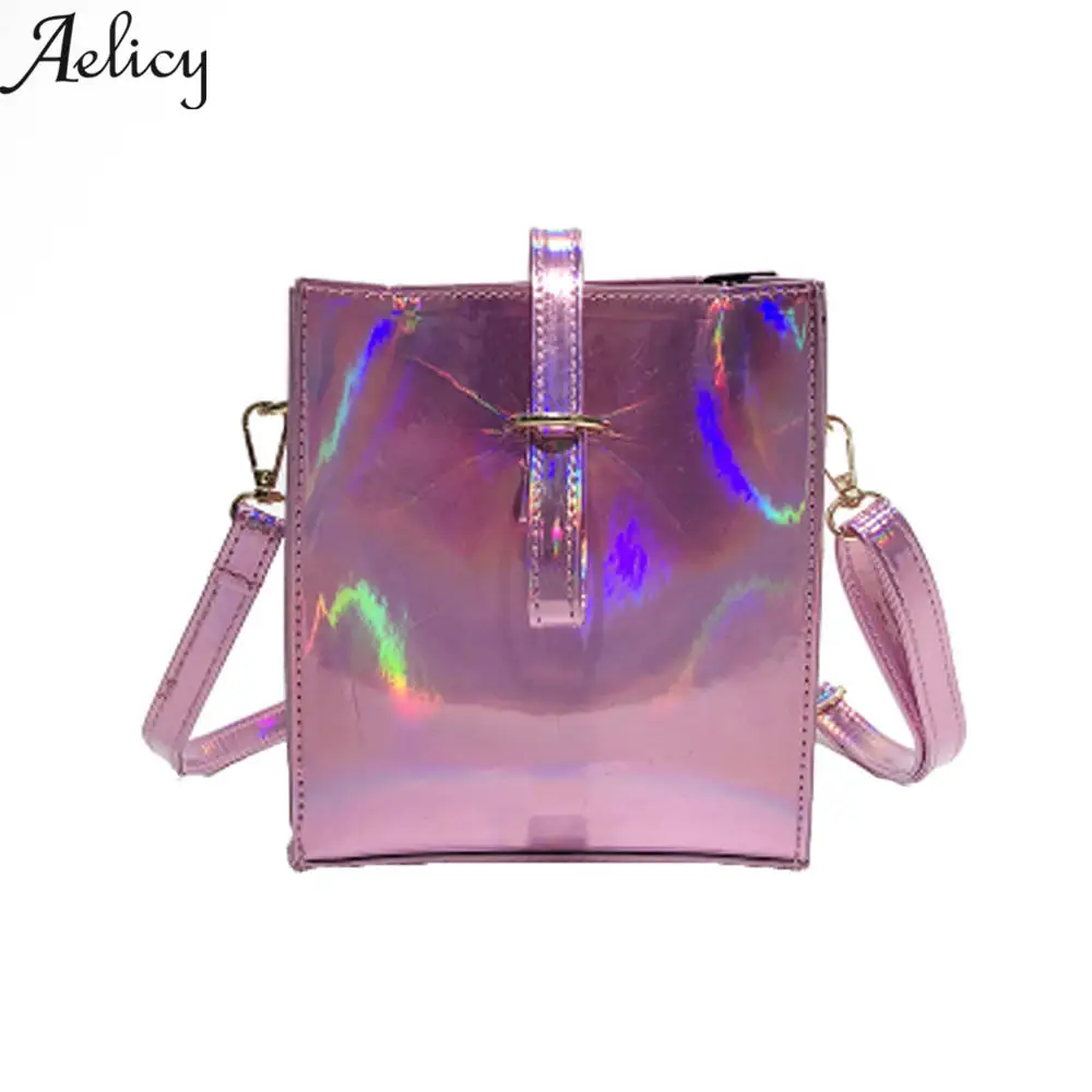 

Aelicy luxury Fashion Laser Design Women Shoulder Bag Bucket Handbags PU Leather Women's Totes Shopping Bag bolsa feminin