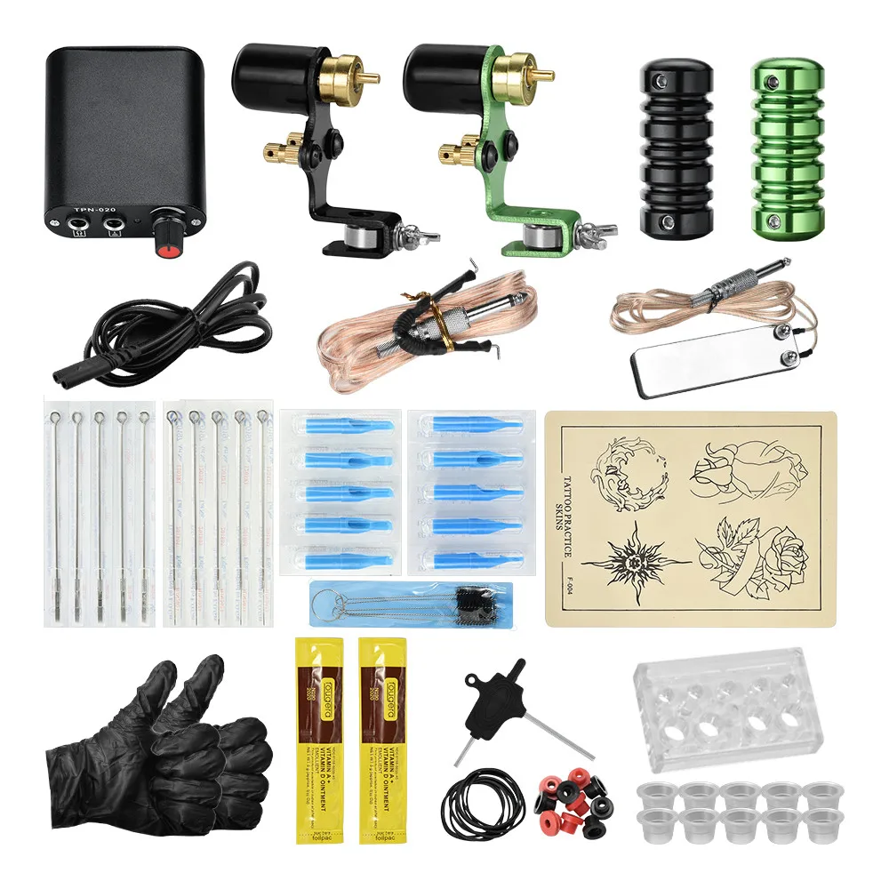 

Tattoo Machine Set Permanent Makeup Eyebrow Tattoo Gun Mini Black Power Tattoo Supply Tattoo Practice Skin Professional
