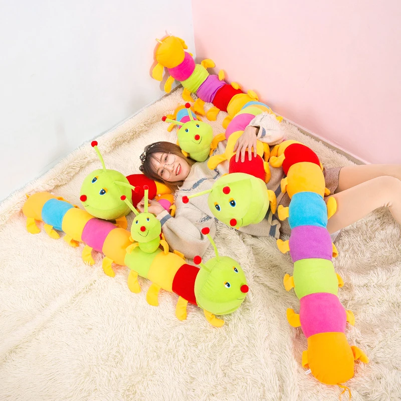 Красочная гусеница плюшевые игрушки для детей мягкая детская плюшевая подушка для хранения животных мягкая хлопковая кукла для мальчиков и девочек