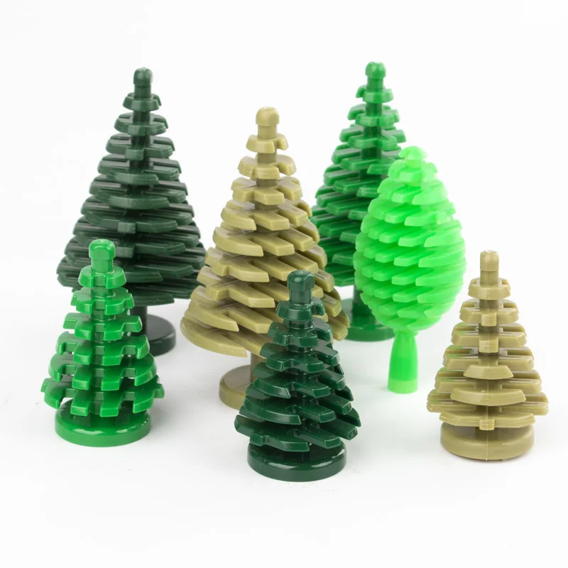 

City Military Accessories Building Blocks MOC DIY Green Bush Grass Tree Plants Friends Compatible Bricks Toys for Children D041