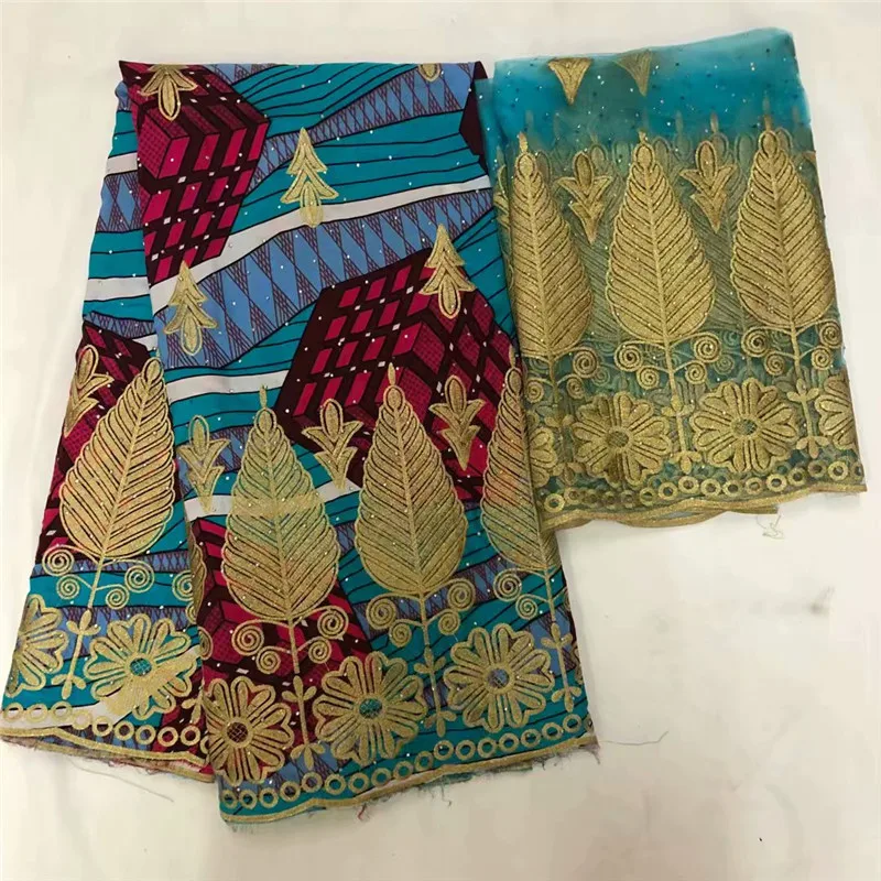 

DF!High quality wax with embroidered lace new pattern African lace wax cloth for wedding dress ! L90182