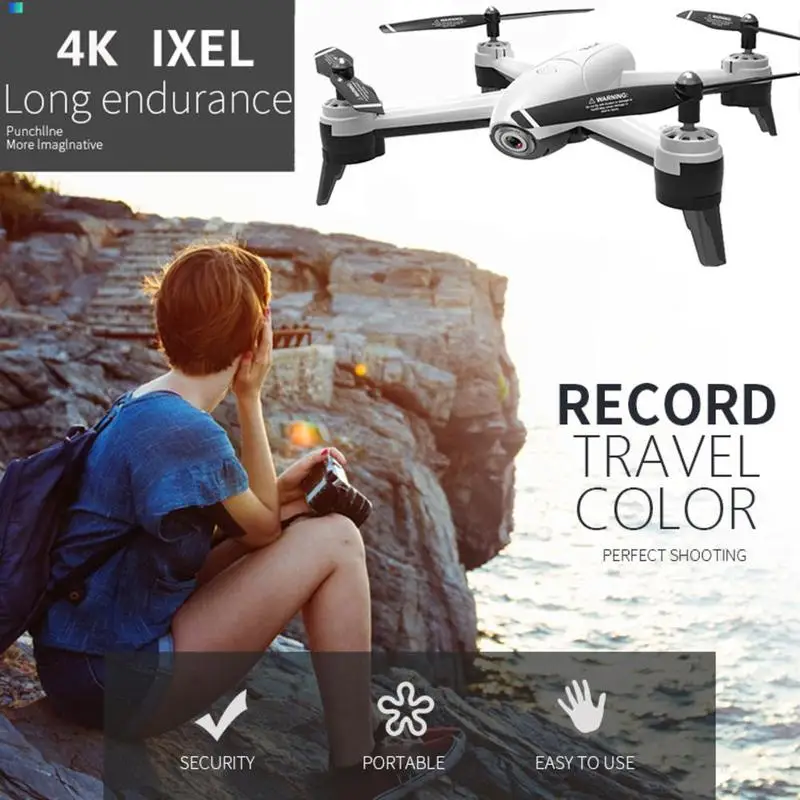 white 4k Дрон с дистанционным управлением 2,4 ГГц wifi FPV 720 P/1080 P/2 K HD Двойная камера 18 минут полёт Безголовый режим RC вертолет Квадрокоптер - Цвет: white 4k