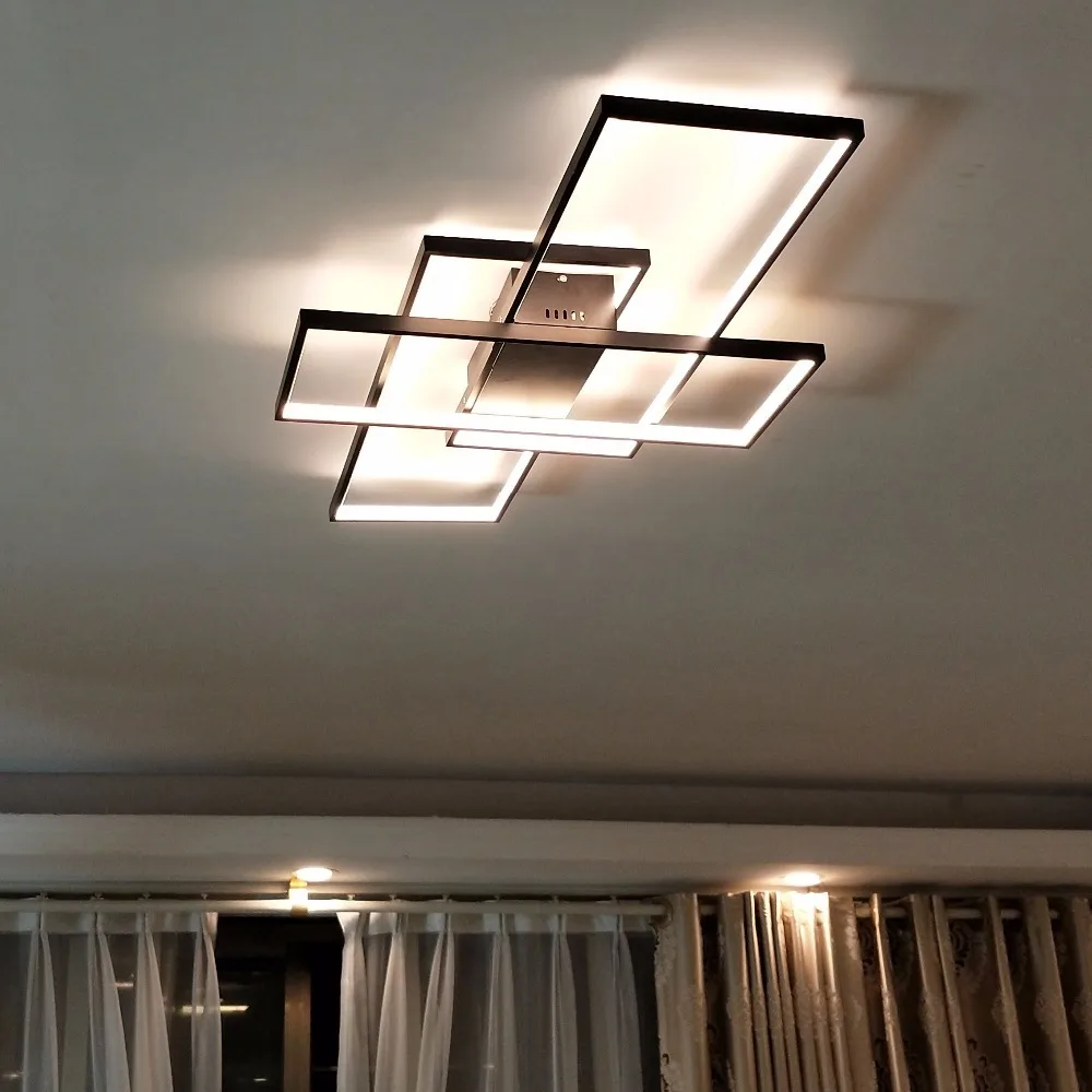  NEO Gleam Rectangle Aluminum Modern Led ceiling lights for living room bedroom AC85-265V White/Blac - 32851991108