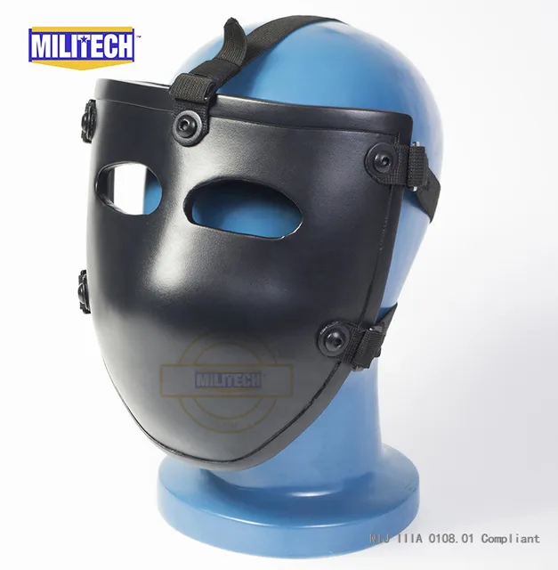 MILITECH Ballistic Mask Bullet proof Visor NIJ level IIIA 3A Aramid Bulletproof Tactical Mask
