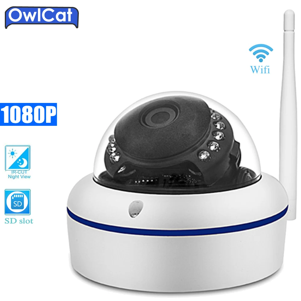 

OwlCat HD 1080P Indoor Wireless Speed Dome IP Camera Wifi Home Security CCTV Network Video Camera 2.0MP SD Card IR Night P2P