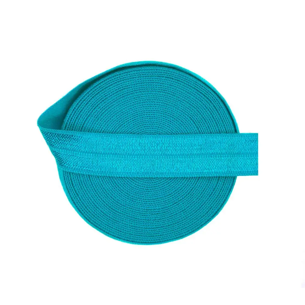 Neon Blue Расческа 5 ярдов 5/8 дюйма 1,5 см, однотонная блестящая эластичная лента из спандекса и сатина для детей, повязка на голову, кружевная отделка, сделай сам, шитье - Цвет: Neon Blue