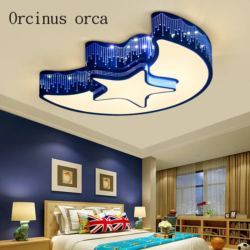 

Cartoon creative stars moon LED ceiling lamps men and women bedroom lights eye protection lovely children's room lights