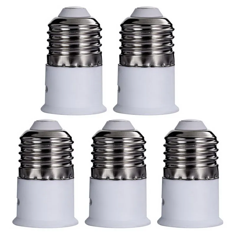 2016 White 5x Lamp Light Bulb Socket Converter Cap to Edison