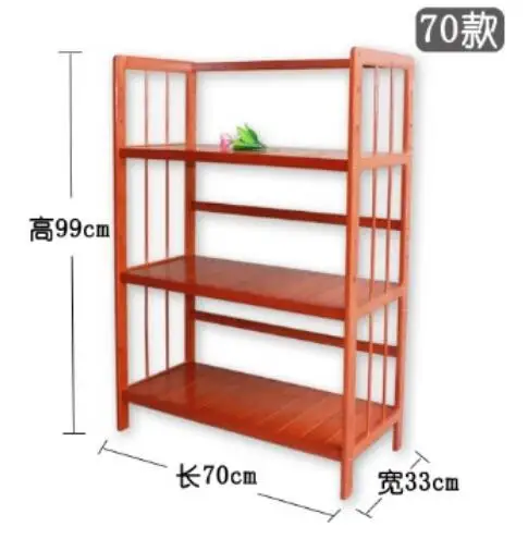 Three Layer Book Storage Shelf Children Bamboo Wood Bookcase Living Room Storage Rack Folding Home Furniture