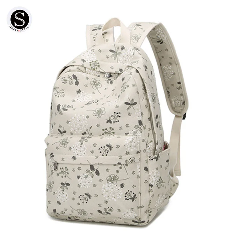 

Senkey Style Laptop Backpack Women Canvas Printing Landscape Flower Travel 2017 Famous Brands School Bags For Teenagers Designer