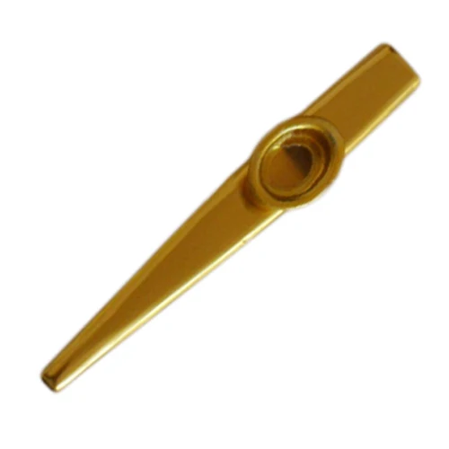 Metal golden yellow Kazoo +2 diaphragm Flute Instrument Giftin Flute