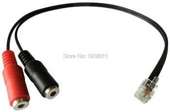 

10 PCS Dual 3.5mm DC Female Jack to RJ9 Modular Plug for Analog PC Headset to Telephone PC/computer headset to RJ9/RJ11