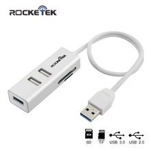 Rocketek mutil Aluminum splitter 2 usb 2 0 hub 1 usb 3 0 hab with TF