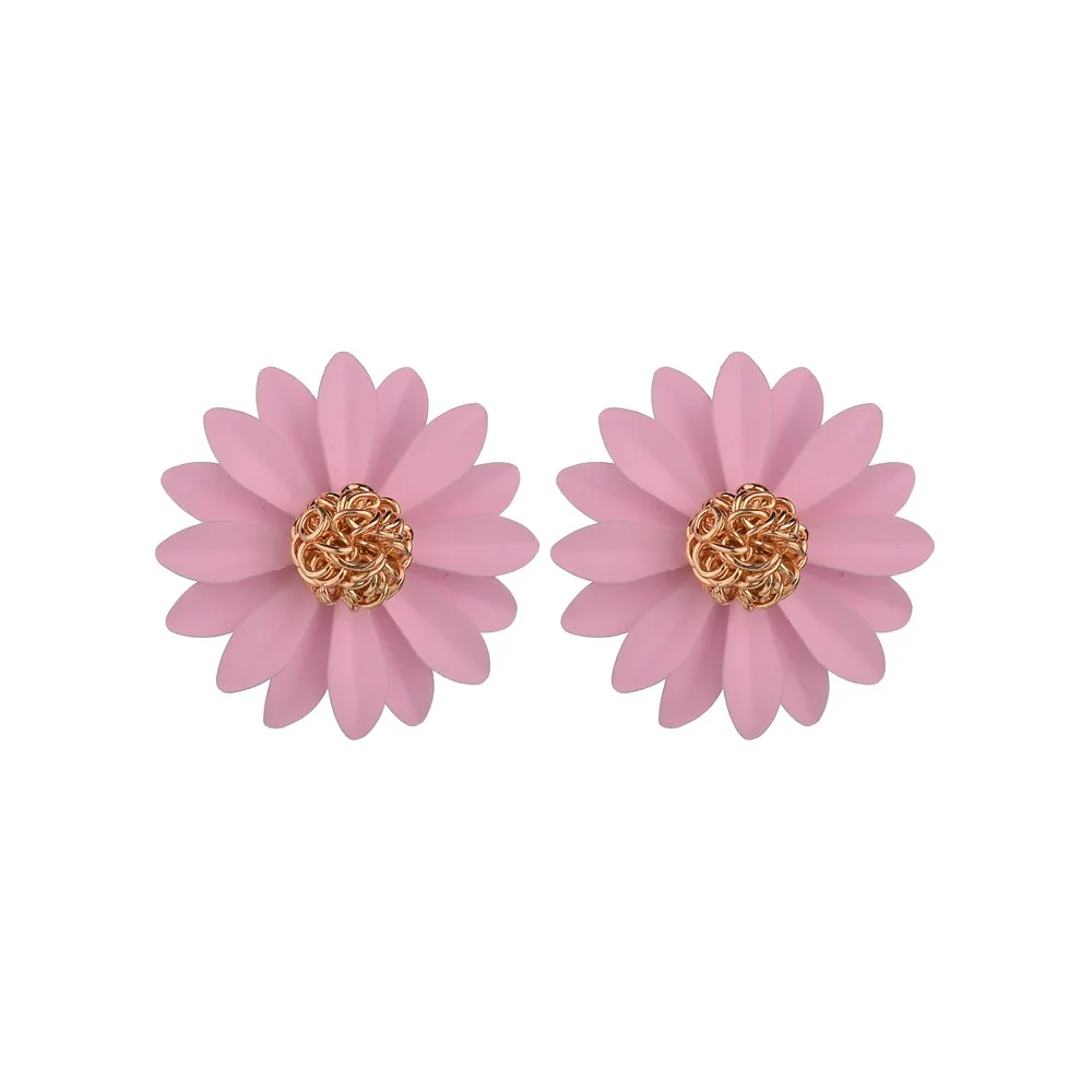 

candy color flower statement earring romantic colorful fresh fashion Daisy Flower sexy cute Stud Earring Women Jewelry