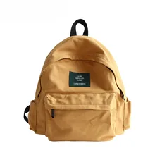 Japan Solid Canvas Backpack Women Small Casual Back Pack Girls School Bag Daily Backpack Mochila