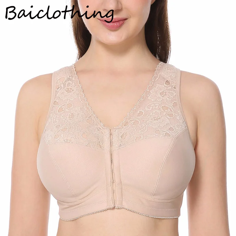 BAICLOTHING, Прямая поставка, женский, полный охват, беспроводной, не мягкий, спереди, застежка-минимайзер, бюстгальтер, нижнее белье, 34, 36, 38, 40, 42, C, D, DD, DDD/E