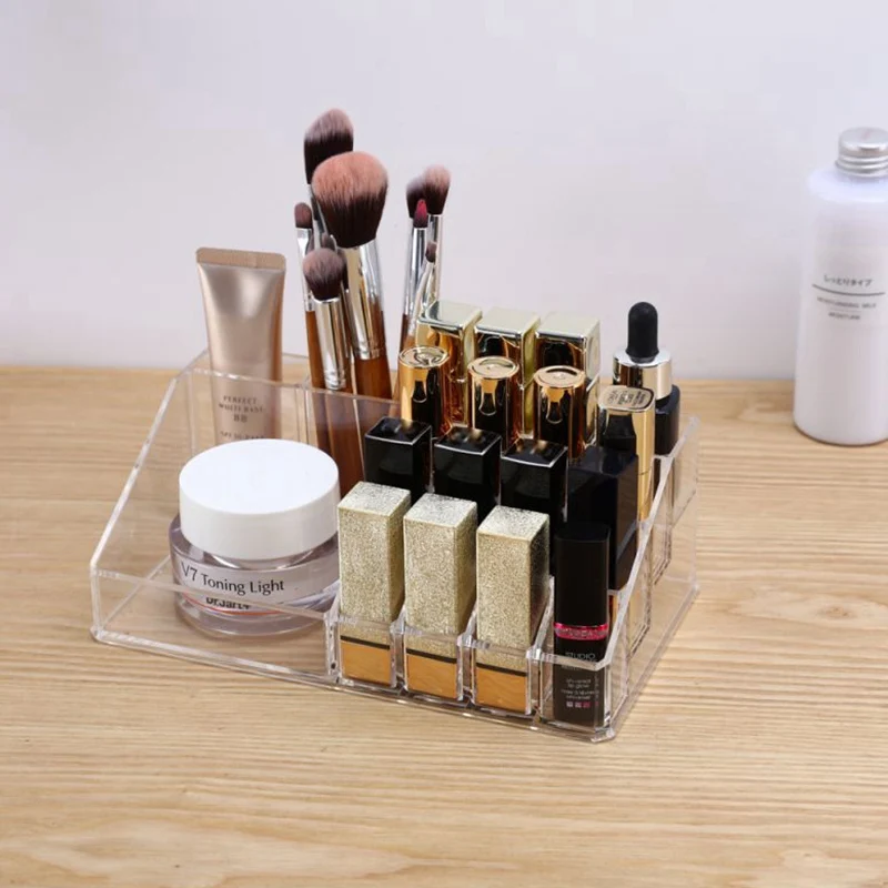 

Transparent Make Up Organiser Cosmetic Storage Box Display Makeup Case For Cosmetics Brush Organizer Home Jewelry Box Sets