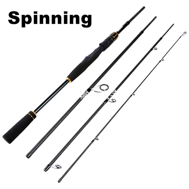Sougayilang Portable Lure Fishing Rod 2.1M 2.4M 4 Section 24T Carbon