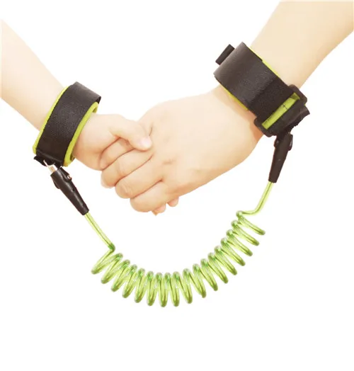 1.5-2.5m Kids Safety Harness Adjustable Children Leash Anti-lost Wrist Link Traction Rope Baby Walker Wristband - Цвет: 360 degree Green