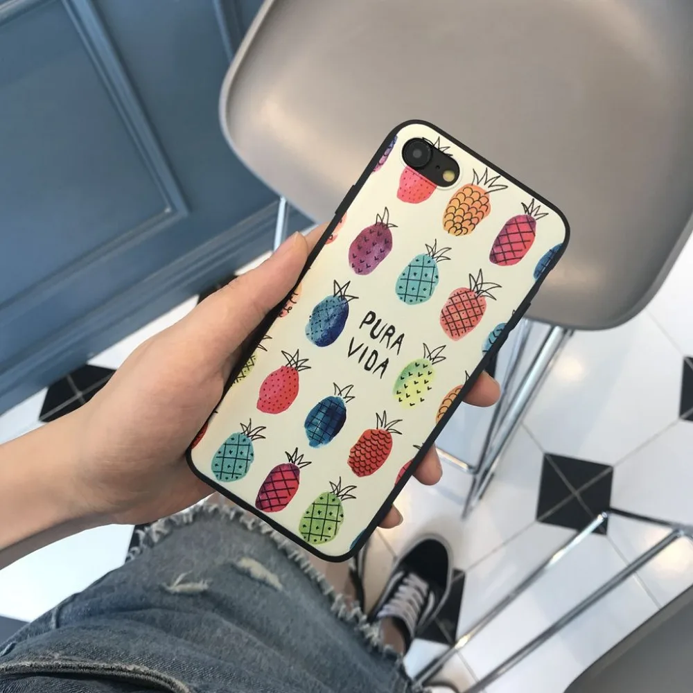 

MA Colorful Frui tPhone Case For Iphone5 5S SE 6 6S 7 8 Plus X soft cover