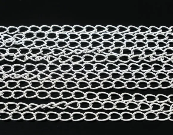 Серебряные украшения doreenbeads бордюрный выводов 5x3 мм, доставляется в пакетах весом 2 M, новинка