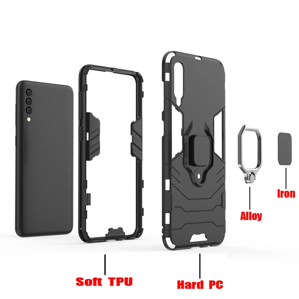 Противоударный чехол для samsung Galaxy A90 A80 A50 A40 A30 A10 A60 A70 палец с подставкой держателем