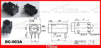 

5pcs 3-PIN DC-003A 3.5mm X 1.3MM DC socket Female PCB Charger Power Plug solder
