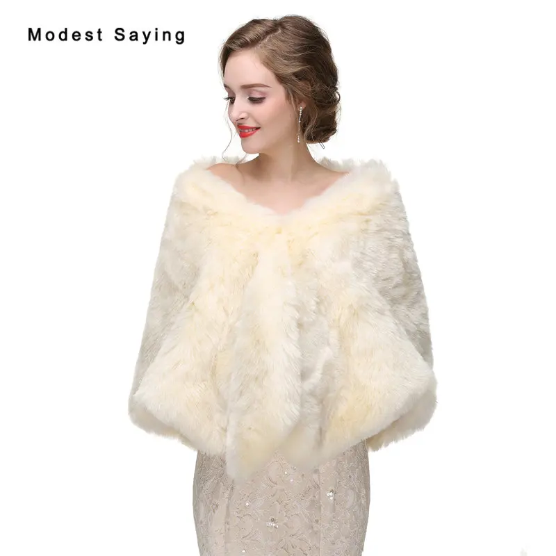 faux fur shawls for weddings