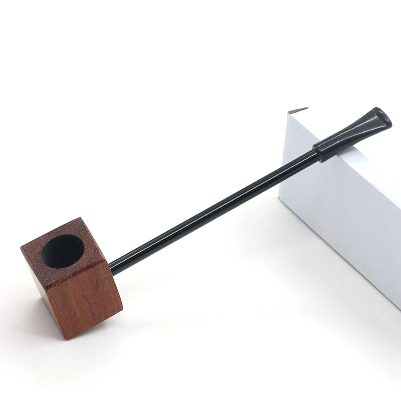 

Redwood Wood Pipes Square Portable Creative Smoking Pipe Herb Tobacco Pipe Narguile Grinder Smoke Mouthpiece Cigarette Holder