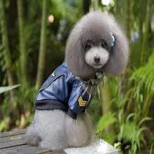 FA01 2015 Newest style Pet leather jacket for dog clothes Pet dog coats jackets winter warm dog clothing coat