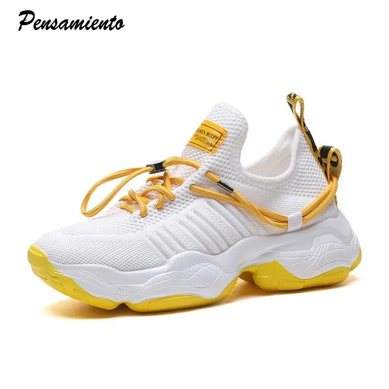 

2019 Summer Mixed colors Slip on Women Sneakers Thick soles Wedges Female Chunky Sneakers Zapatillas Mujer Casual shoes Woman