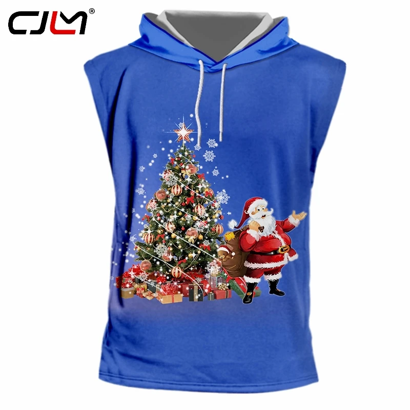 CJLMTheNewListingMensClothing3DPrintedHoodedTankTopChristmas