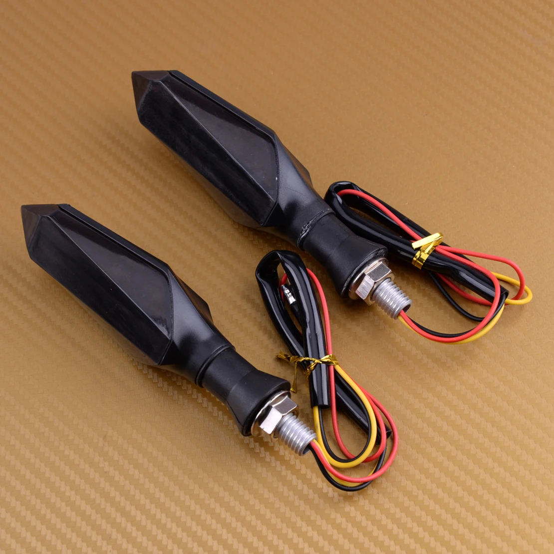 

CITALL 2pcs 12V Motorcycle 10MM Thread Flowing Type LED Turn Signal Indicator Blinker Warning Light with Blue Arrow