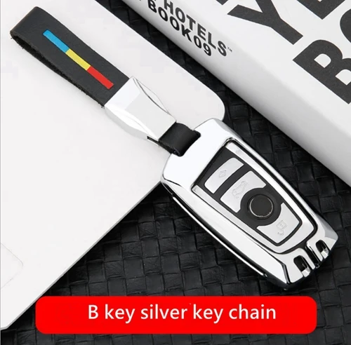Автомобильные аксессуары ключ чехол Карманный держатель для BMW 520 525 f30 f10 F18 118i 320i для bmw X3 X4 M3 M4 M5 E34 E90 E60 E36 X5 X6 - Название цвета: B key silverkeychain