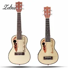 Zebra 21” 23” 4 Strings Concert Ukulele with Built-in EQ Pickup Acoustic Electric Bass Guitarra Guitar for Musical Instruments