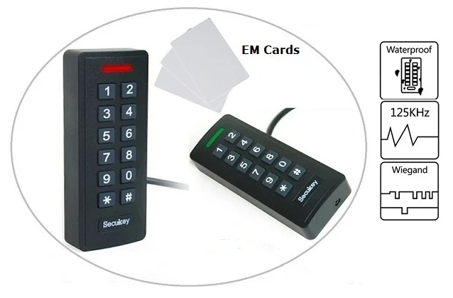 

SK2-R EM IP66 Waterproof Access Control Proximity Card Reader Door Entry System 125KHz EM Numeric Keypad Pin Card Reader