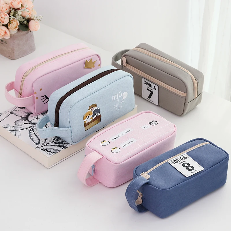 

Pencil Bag Multi-function Cute School Students Stationery Bag Pencil Case Large Capacity Canvas Storage Organizer Estojo Escola